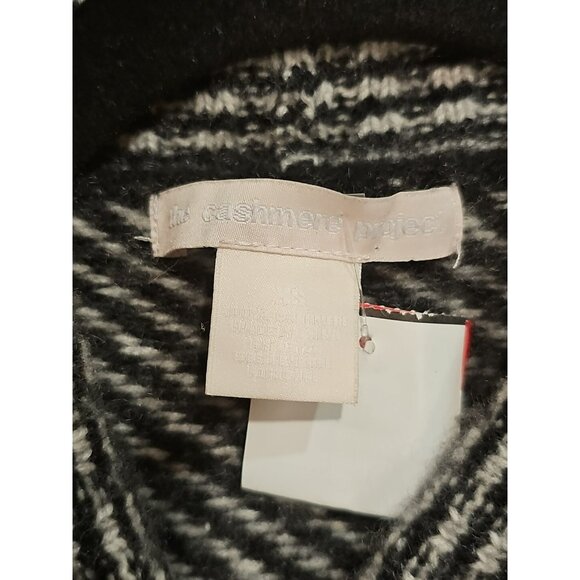 The Cashmere Project Cardigan Sweater Bolero Jacket Women XS Black White Striped - Picture 5 of 8